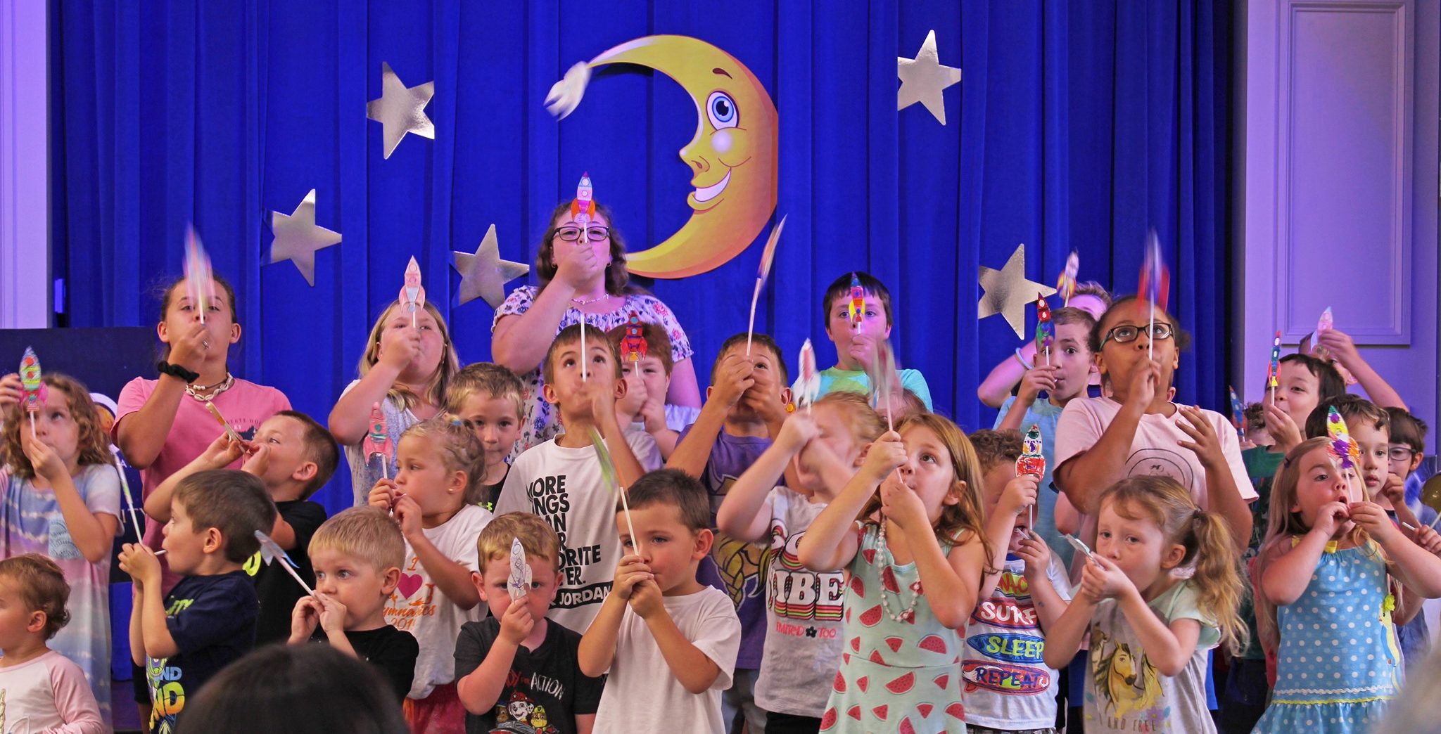 Summer Reading Global Launch where children got to launch their rockets