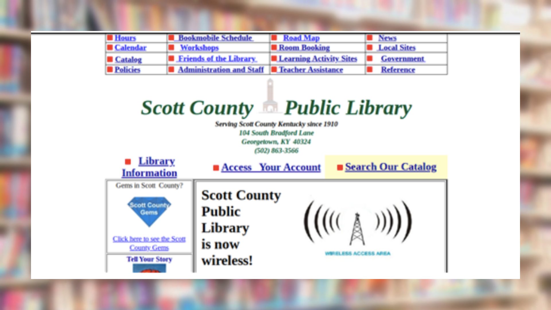Scott County Public Library Archived Website in 2007
