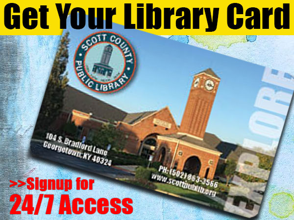 Scott County Public Library Card to access eResources 24/7