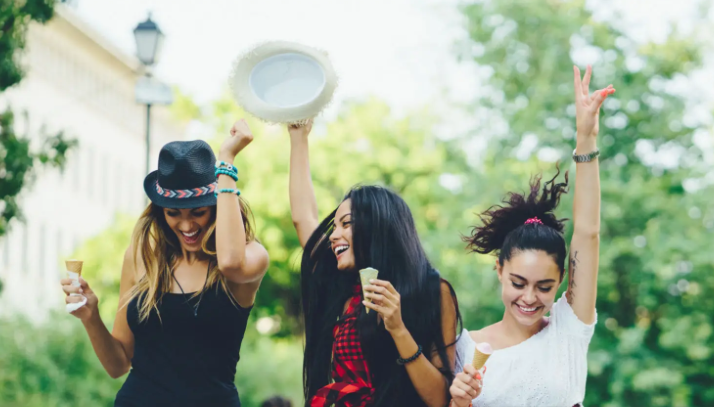 Teens dancing with Ice Cream