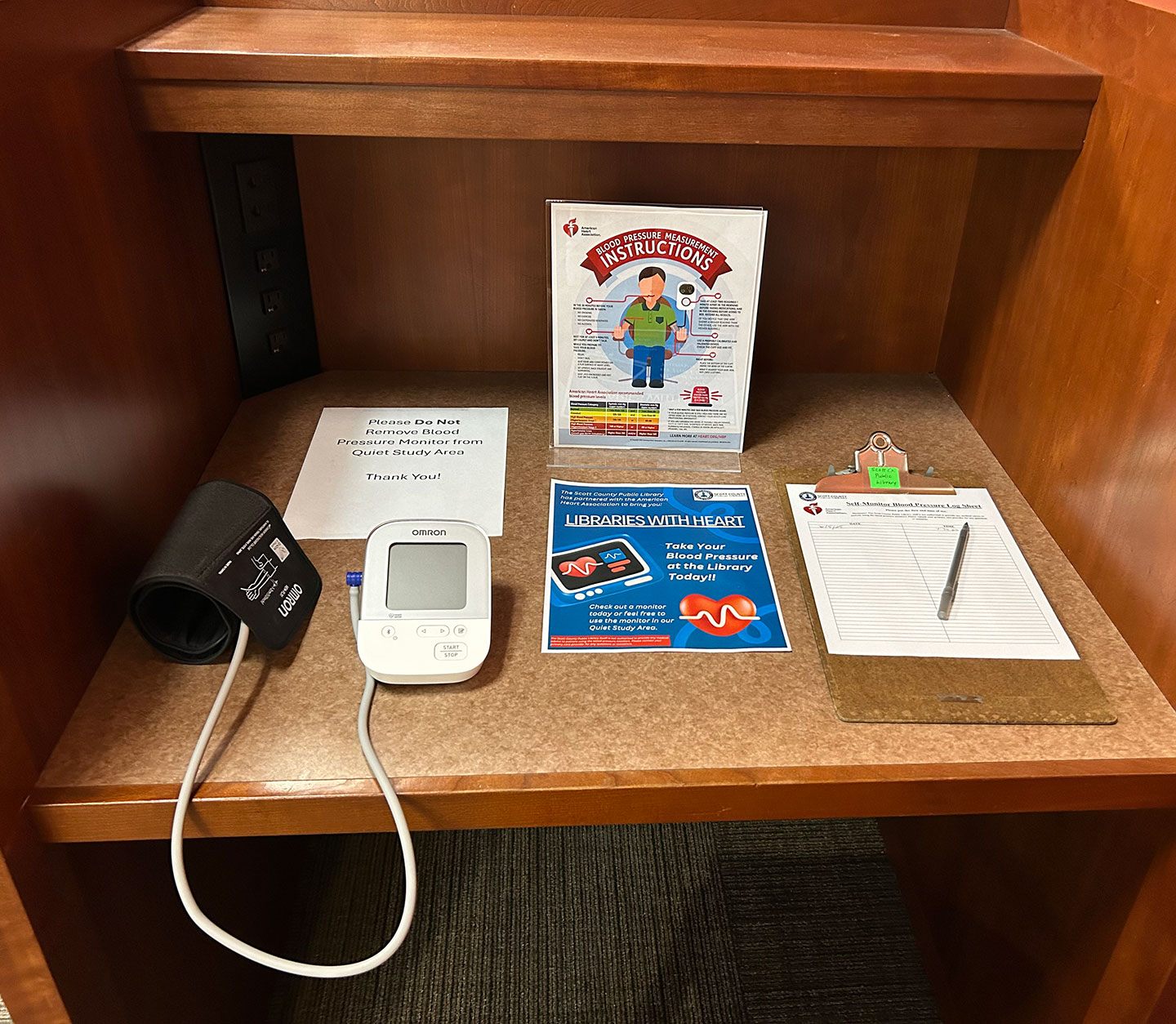 Blood Pressure kit in Quiet Study Room