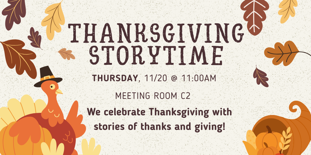 Preschool Thanksgiving Storytime (Ages 3-6y)