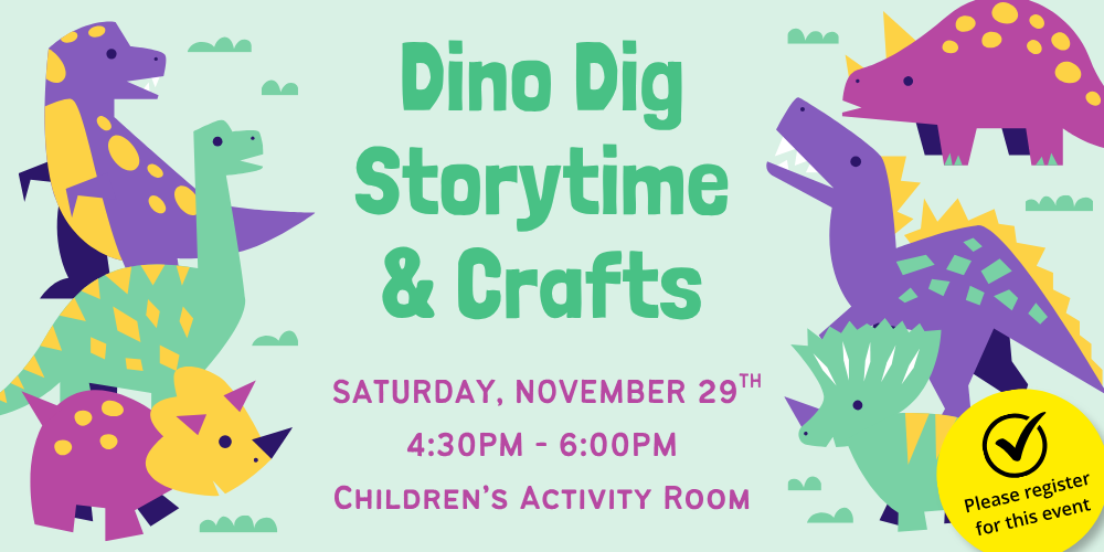 Tiny tots Dino Dig Storytime & Crafts