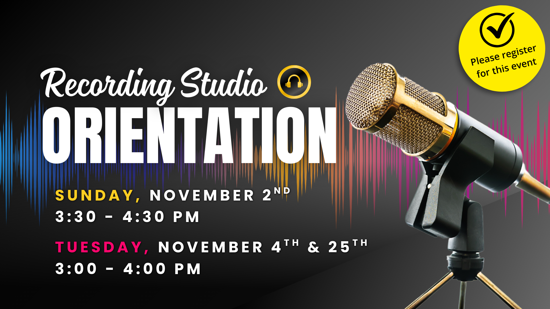 Recording Studio Orientation