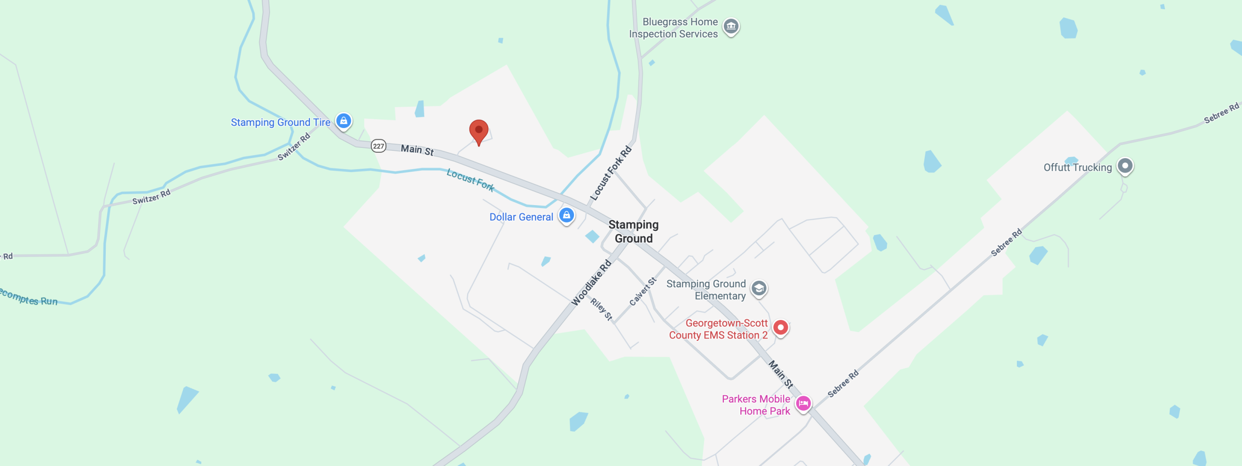 Stamping ground satellite library Google Maps