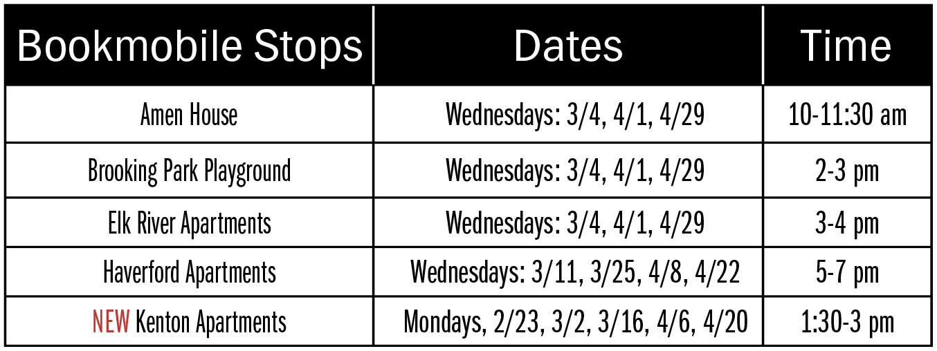 Bookmobile schedule