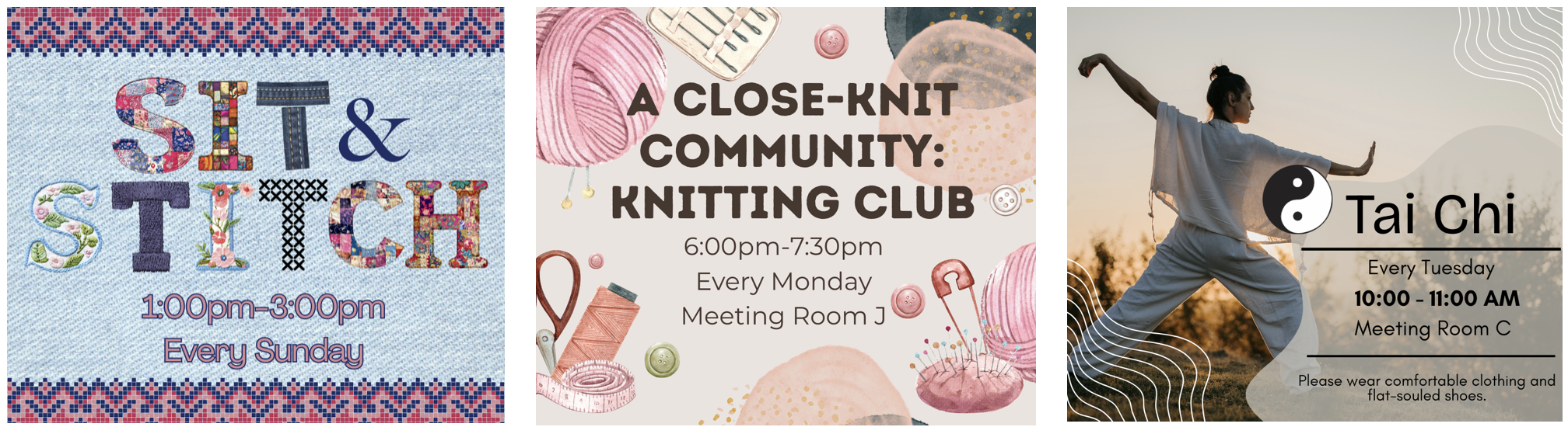 Weekly adult programs