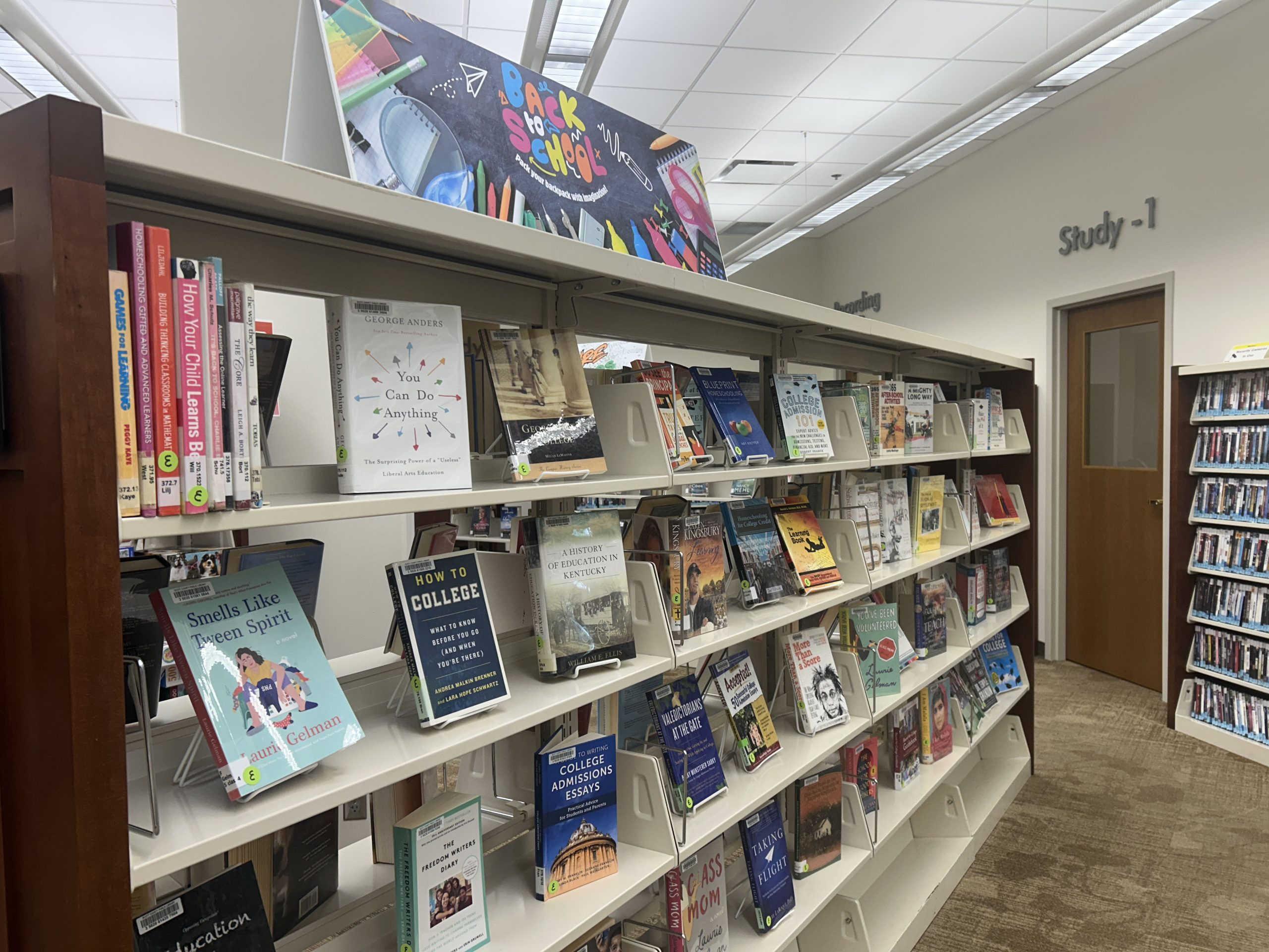 Back to school book display