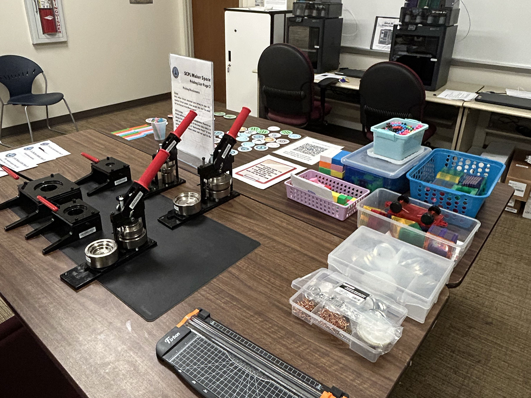 Makerspace supply table