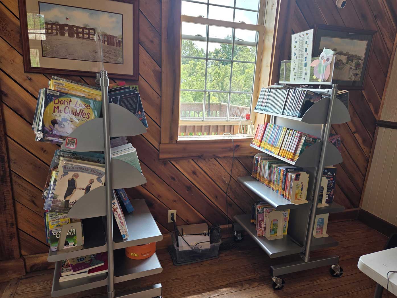 Bookshelves at sadiville library